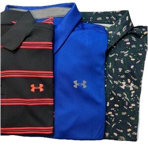 Lot of 3 Under Armour Men's Polo shirts 2XL Short Sleeve  XXL